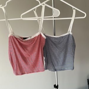 Set of Two Cropped Tank Tops - Size Small